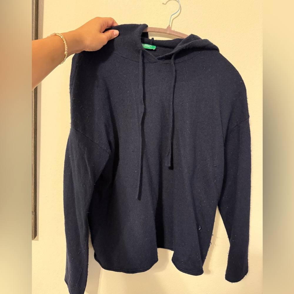 United Colors Of Benetton Navy Crewneck Hoodie Sweater